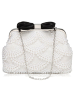Pochettes du soir Noeuds Illustration Perle Kiss Serrure Fermeture Chic Sacs à main pour occasions spéciales