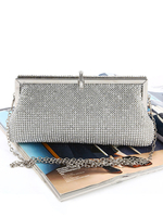 Pochettes Mariage Mariage Strass Argenté Perlé Soirée Sacs à Main