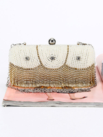 Pochettes Mariage Perles Glands Mariée Strass Soirée Sacs à Main Soirée