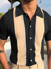Polo Chemise À Revers Homme Manches Courtes En Tricot Boutonnage Confortable