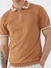 Polo Chemise Hommes À Manches Courtes Zip Chemises Orange Rouge