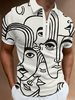 Polo Chemise pour Hommes Collier Remudiques à manches courtes Zipper Fit Régulier Fit Blanc Polo Chemises