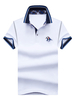 Polo homme de haute qualité en coton unicolore brodé manches courtes
