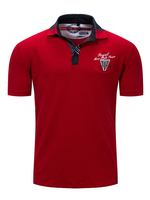 Polo piqué coupe classique pour homme avec emblème et col à pointe