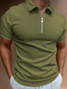 Polo pour homme à col rabattu et manches courtes avec fermeture éclair et coupe classique