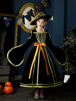 Polyester Fibre Tea Party Manches Longues Polyester Robe Gothique Noir Enfants Lolita Robes
