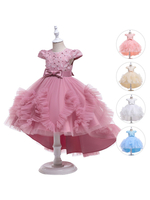 Polyester"idien Décontracté Perles Manches Courtes Polyester Printemps Robe Rose Enfant Lolita Robes