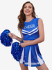 Pom-Pom Girl Costume Jupe Top Bleue Femme Déguisement Sexy