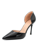 Pompes à Talon Bout Pointu Chaussure Noir Talon Aiguille Escarpins Vernis Talon Haut