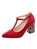 Pompes Vintage Talons Hauts Type T Bandage Bout Pointu Talon Chunky Plus Taille Chaussures