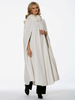 Poncho À Capuche Femmes Ivoire Oversize Cape En Fausse Fourrure