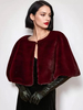 Poncho Cape Bordeaux Femme mariage soirée