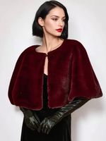 Poncho Cape Bordeaux Femme mariage soirée
