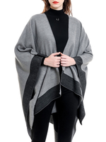 Poncho Cape Echarpe Femme Bicolores Manteau Femme
