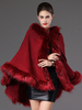 Poncho Cape femme Manteau à capuchon fausse fourrure Cape femme hiver