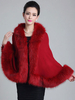 Poncho Cape Femmes Vestes et Manteaux Hivers à Col Rond avec Manches Longues Volants Unicolore