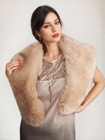 Poncho cape marron clair pour femme