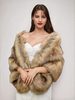 Poncho cape marron clair pour femme