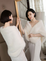 Poncho Cape Veste et Manteau Femme à Col V Unicolore Fausse Fourrure Synthétique