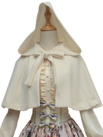 Poncho classique blanc Lolita Automne Synthétique Lolita Outwears Déguisements Halloween