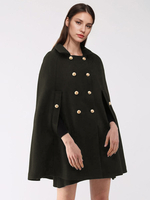 Poncho Femme avec Manches Longues à Col Montant Bicolores