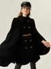 Poncho Femme avec Manches Longues à Col Montant Bicolores