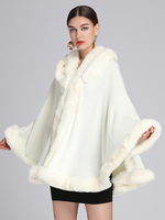 Poncho Femme avec Manches Longues à Col Revers Unicolore