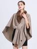 Poncho Femme avec Manches Longues à Col Revers Unicolore