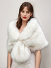 Poncho Femme beige Cape Blanche mariage soirée