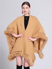 Poncho femme col en v Poncho blanc Cape à franges surdimensionnée