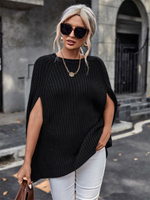 Poncho Femme Col Rond Cape Noire