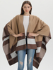 Poncho Femme Simple Veste Marron Café Cape Oversize