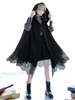 Poncho gothique Lolita en polyester noir Poncho dhiver Lolita Cape Outwears