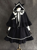 Poncho Gothique Lolita Little Devil Lace Trim Ear Capuche Coton Noir Lolita Cape