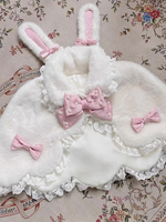 Poncho Lolita doux en polyester blanc avec nœuds en dentelle et vêtements dextérieur Lolita dautomne