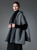 Poncho pour femme à encolure géométrique cape superposée poncho gris foncé