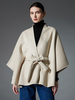 Poncho pour femme avec encolure conçue cape poncho grise