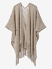 Poncho pour femme avec encolure conçue cape poncho marron clair