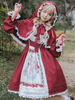 Poncho Style Rococo Lolita Nœuds En Dentelle En Polyester Rouge D