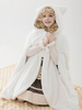 Poncho Sweet Lolita en polyester blanc à carreaux vêtements d