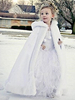 Ponchos De Noël Blancs Pour Enfants Cape Polyester Costumes De Vacances De Noël Cadeau