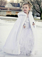 Ponchos De Noël Blancs Pour Enfants Cape Polyester Costumes De Vacances De Noël Cadeau