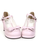Poney douce talons Lolita Shoes Bow Decor cheville boucle de la sangle Déguisements Halloween