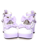 Poney douce talons Lolita Shoes plateforme arcs blanc garniture cheville bracelet coeur forme boucles Déguisements Halloween