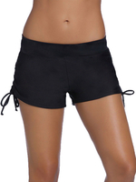 Populaire short féminin en polyester unicolore à taille naturelle