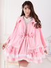 Populaire veste lolita en polyester rose unicolore avec noeud col à revers doux manches longues Manteaux Déguisements Halloween