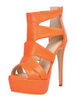 Populaires sandales gladiateur orange en Synthétique unicolore à talons aigus