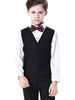 Porteur de bague costumes coton manches longues chemise cravate pantalon de gilet pantalons de soirée blanc 4pcs