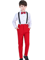 Porteur de bague costumes coton manches longues chemise pantalon cravate costumes de soirée pour les enfants 3pcs
