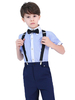 Porteur de bague costumes coton pantalon à manches courtes bleu costumes de soirée formelle pour les enfants